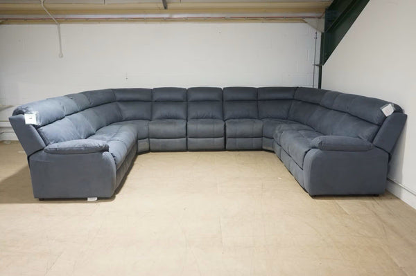 FV Moreno ocean blue saddle fabric standard XL 9 piece U Shape Corner Sofa0