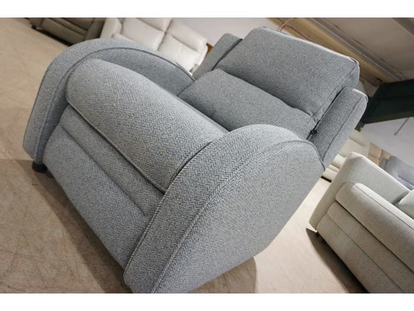 Parker Knoll Charleston blue mix herringbone fabric electric reclining arm chair3