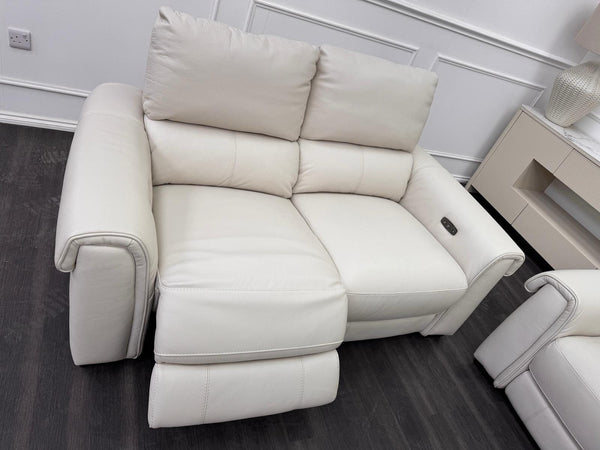 Furniture Village Nixon 2 & 2 Seater Sofa Set Power Recliner Frost Leather2