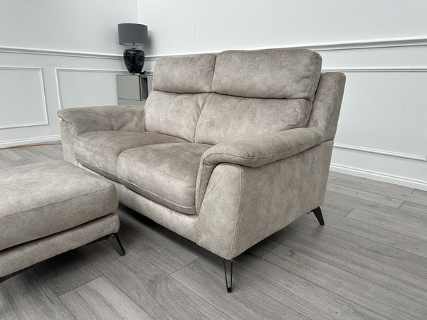 Furniture Village Contempo 2 Seater Sofa Champagne Soft Fabric Fast Delivery10