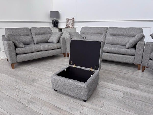 Furniture Village UNIQA Grey Fabric 3 & 2 & 1 Seater Power Recliner Sofa Set18