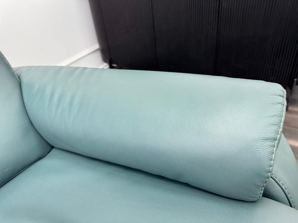 Furniture Village Rowen Lake Green Leather Armchair Pwr Recliner+Swivel+Rocking6