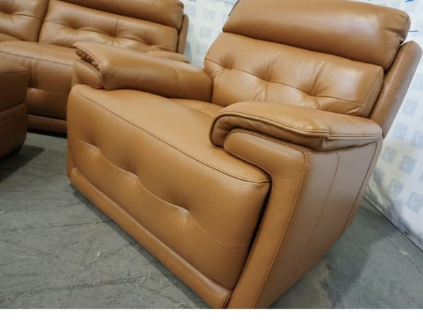 Furniture Village Brescia brown leather power recliner 3 + 2x armchairs sofa set1