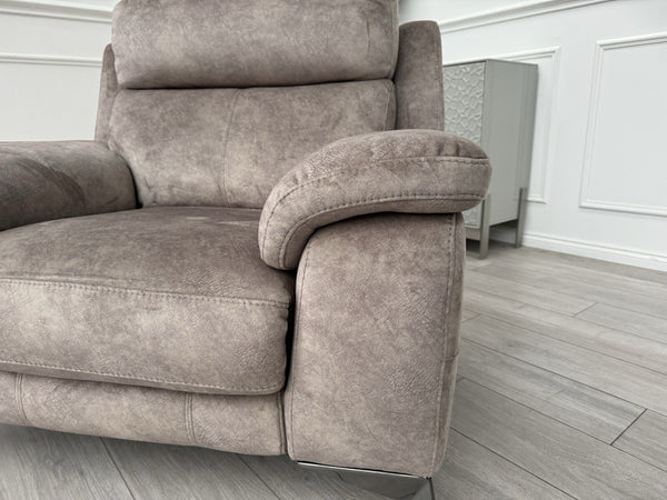 Furniture Village Missouri Power Recliner + Headrest Mink/Brown Fabric Armchair4