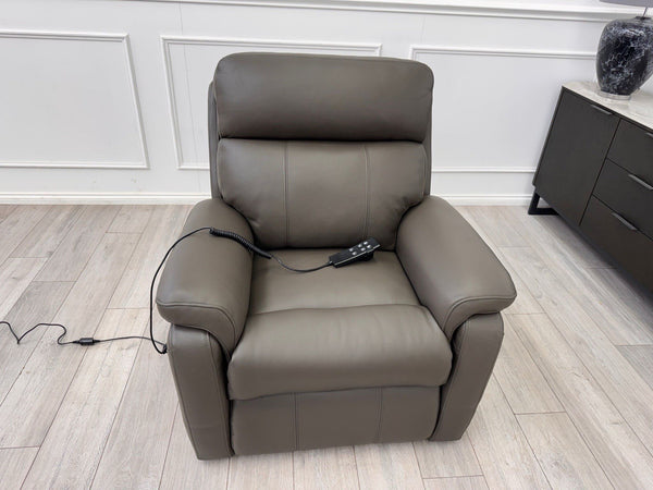DFS Lift and Rise Electric Power Recliner Armchair Grey Genuine Leather14