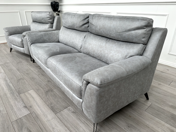 Furniture Village Contempo Grey 3 Seater Sofa Power Recliner Armchair RRP £3,7855