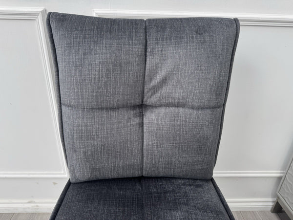 Furniture Village Glacier Set Of 8 Swivel Dining Chairs Dark Grey Fabric23