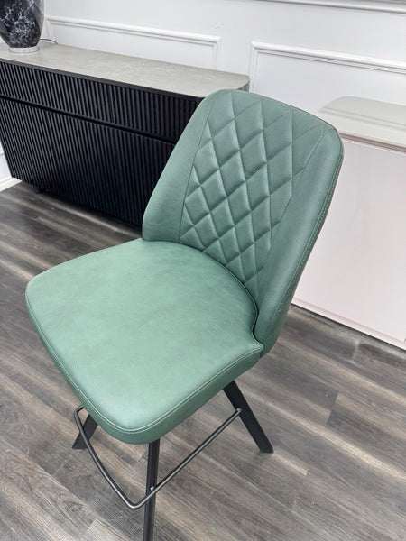 Furniture Village Mars/Jupiter green leather swivel dining barstool (Pre-sale)3