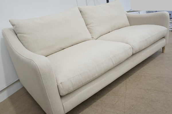 Housing Units grey hopsack fabric 3 seater Sofa3