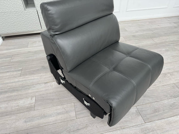 Sofology Marvella Charcoal Grey Leather Middle Section Power Recliner Seat1