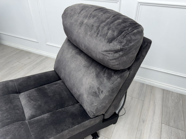 Sofology Radleigh Middle Section Power Recliner & Headrest Velvet Charcoal Grey3