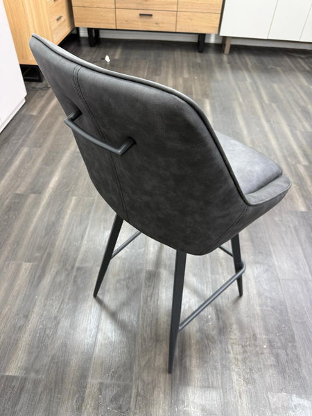 Furniture Village Crete charcoal grey faux leather dining barstool (Pre-sale)3