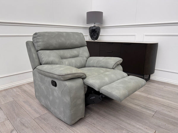 DFS Foster Manual Recliner Armchair Grey Velvet0