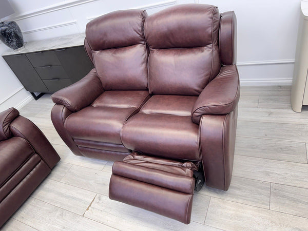 Parker Knoll Boston Burgundy Leather Power Recliner 3+2 Seater Sofa RRP £40993
