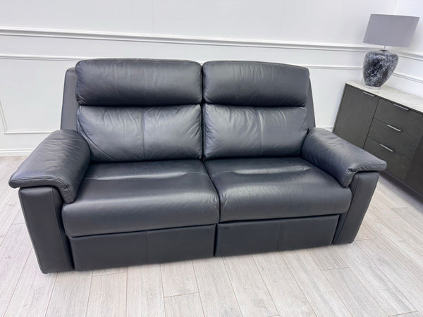 G PLAN Thornbury Static 3 Seater Sofa In Jet Black Leather2
