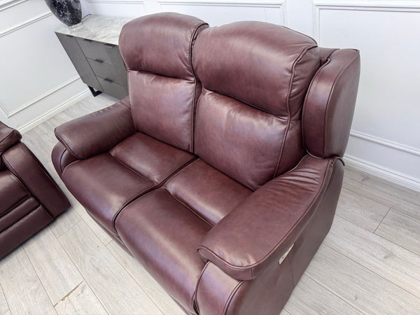 Parker Knoll Boston Burgundy Leather Power Recliner 3+2 Seater Sofa RRP £409916