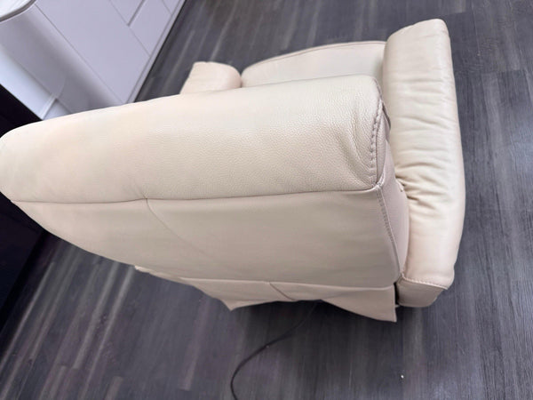Furniture Village Rowen Beige Leather Armchair Power Recliner+Swivel+Rocking8