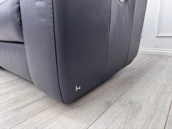 Nicoletti Davide 2 Seater Sofa Power Recliner Adjustable Headrests Navy Leather6