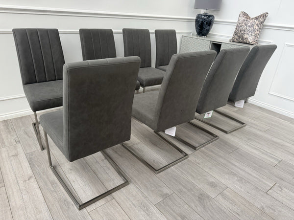 Furniture Village Grigio Set of 8 Grey Suede Dining Chairs11