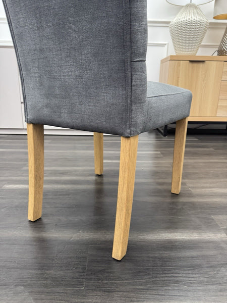Furniture Village Hamilton grey fabric button back dining chair (Pre-sale)5