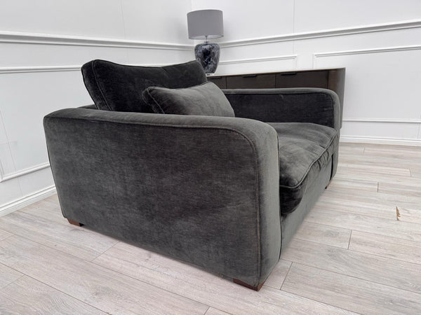 Sofology Cavalli Loveseat Charcoal Grey Denim Chenille Fabric1