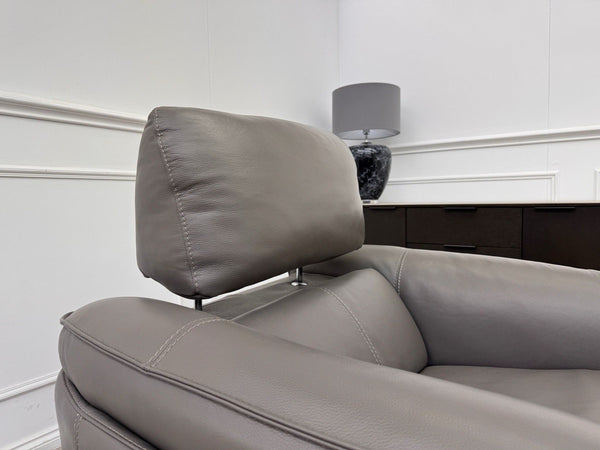 DFS Vixon Power Recliner Armchair Grey Leather + Power Headrest6