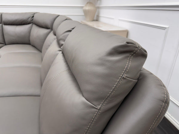 Furniture Village Snug Static L-Shape Corner Sofa In Grey Leather11