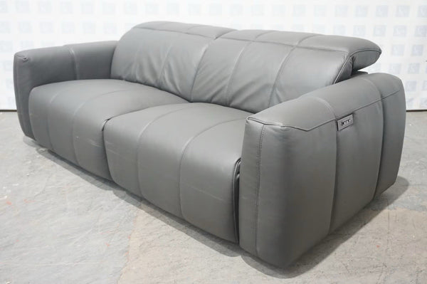 Furniture Village 3 Seater Sofa Power Recliners & Headrests Charcoal Leather2