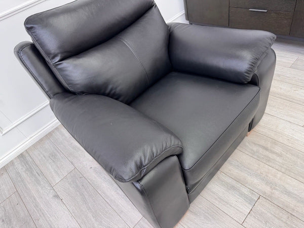 DFS Laiken Black Genuine Leather Armchair Electric Power Recliner8