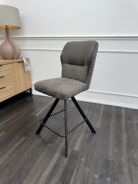 FV Loki Grey Fabric Swivel Dining Barstool With Handle (Choose Quantity)8