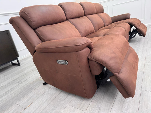 Sofology Gracie 4 Seater Power Recliner Sofa In Brown Material13