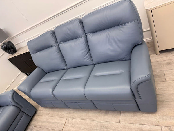 Parker Knoll Hudson 23 Roma Storm Leather Static 3+3 Seater Sofa Set RRP £832010