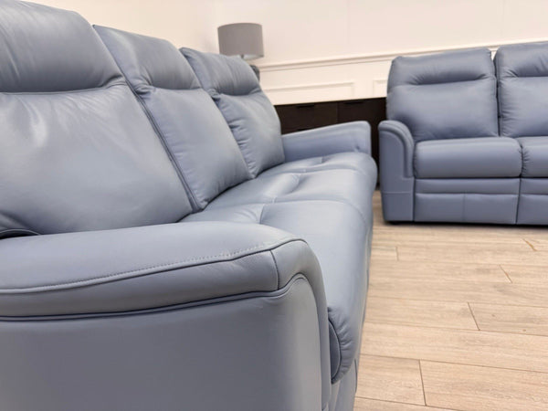 Parker Knoll Hudson 23 Roma Storm Leather Static 3+3 Seater Sofa Set RRP £83206