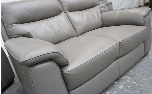 Furniture Village Grey Leather Standard 3 & 2 Seater Sofa Set2