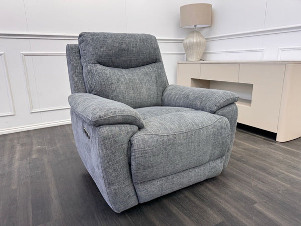 Furniture Village Sloane Grey Fabric Armchair Electric Power Recliner15