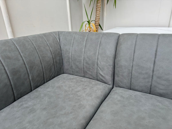 Furniture Village Grigio LHF Corner Dining Bench Grey Fabric (Pre-sale)7