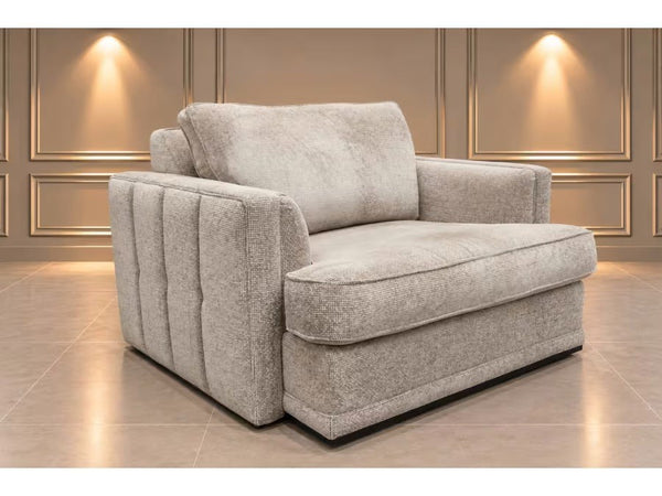 Duresta Monte Carlo mink chunky cross weave fabric snuggle armchair0