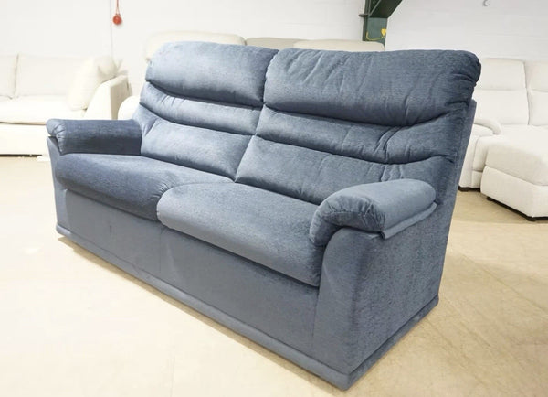 G Plan Malvern Static 3 Seater Sofa in Navy Blue Shimmer Fabric 0