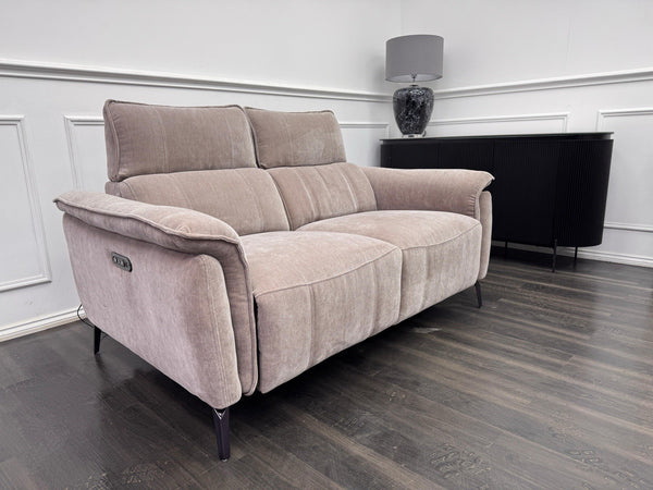 FV Jude 2 Seater Beige Chenille Power Recliner Sofa with Telescopic Headrests5