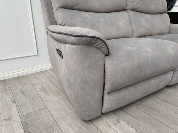 LAZYBOY DOUGLAS POWER RECLINER 3 SEATER SOFA IN GREY FABRIC5