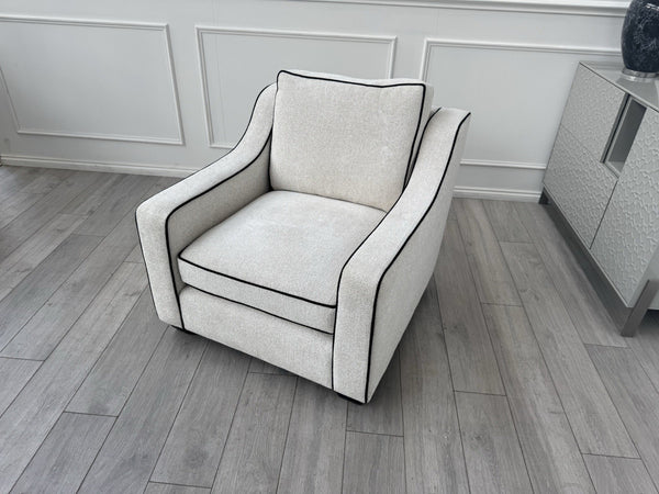Furniture Village Celine Ivory Cream Woven Fabric Static Armchair13