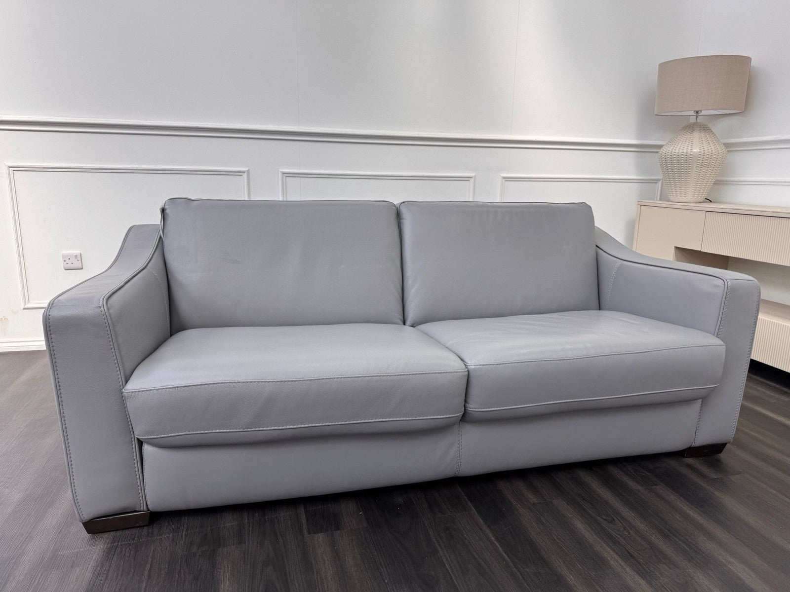 Furniture Village Optimus 3 Seater Sofabed Sofa Grey Leather0