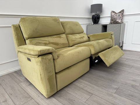 G Plan Thornbury 3 Seater Sofa Olive Velvet Power Recliner & Headrest & Lumbar0