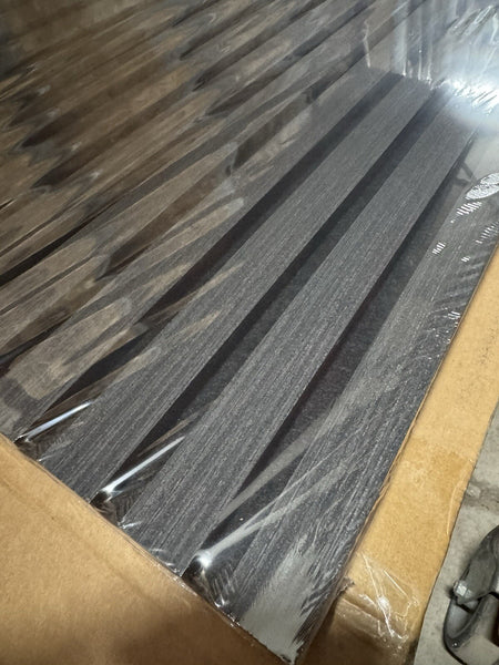 Acoustic Slat Wood Wall Panel Modern Interior Media Wall - Black 2.4m x 0.6m1