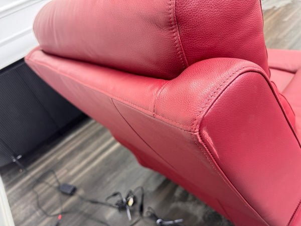 LA Z BOY Winchester Power Recliner Armchair In Red Leather5