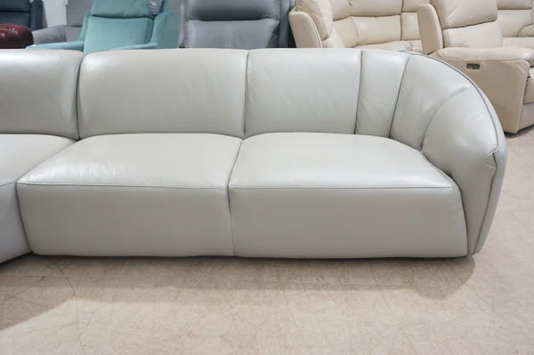 FV silver grey leather XL 3 piece corner group Static Sofa4