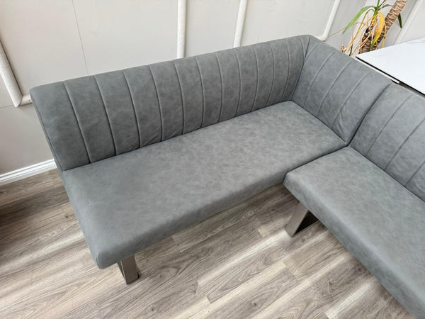 Furniture Village Grigio LHF Corner Dining Bench Grey Fabric (Pre-sale)6