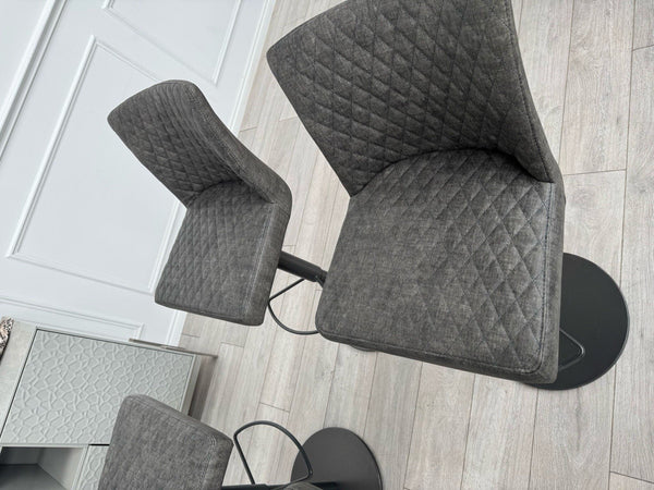 Furniture Village Earth Set Of 4 Dark Grey Dining Barstools Lift Pedestal2