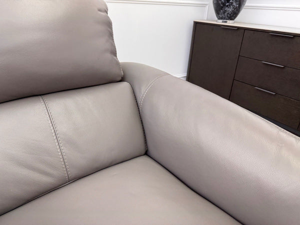 DFS Vixon Power Recliner Armchair Grey Leather + Power Headrest5