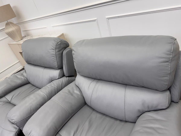 Furniture Village Link Power Recliner 2 Seater + 2x Armchairs Set Grey Leather10